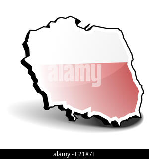 3D Karte Polen Stockfoto