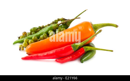 Verschiedene Arten von Hot pepper Stockfoto