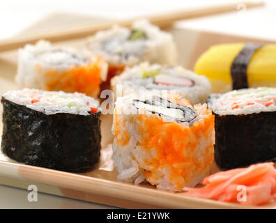 Sushi-Sortiment Stockfoto