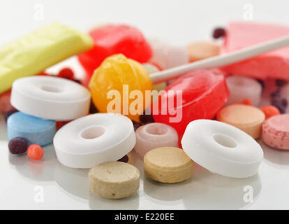 Bunte Bonbons Sortiment Stockfoto