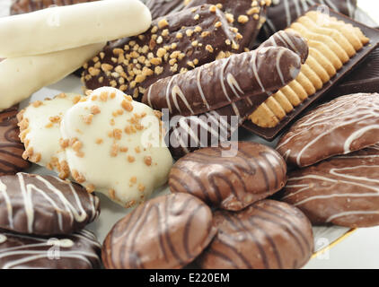 verschiedene Schokoladen-Plätzchen Stockfoto