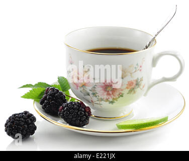 Tee mit blackberry Stockfoto