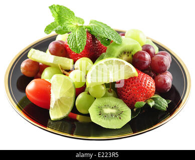 Früchte auf einem Teller Stockfoto