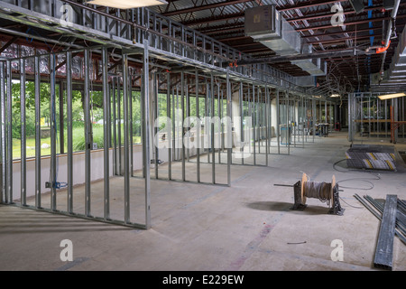 Neubau, Gewerbeimmobilien Interieur Stockfoto