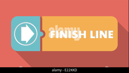 Ziellinie auf Scarlet im Flat Design. Stockfoto