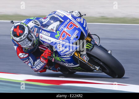 Bacelona, Spanien. 13. Juni 2014. BARCELONA Spanien -13 Jun: Jorge Lorenzo in der Moto GP frei Praxis feierte in der Barcelona-Catalunya Rennstrecke am 13. Juni 2014 Foto: Mikel Trigueros/Urbanandsport/Nurphoto Credit: Mikel Trigueros/NurPhoto/ZUMAPRESS.com/Alamy Live News Stockfoto