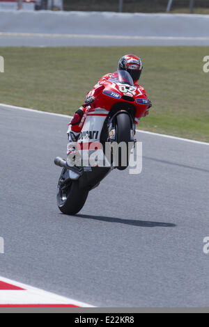 Bacelona, Spanien. 13. Juni 2014. BARCELONA Spanien -13 Jun: Andrea Dovizioso in der Moto GP frei Praxis feierte in der Barcelona-Catalunya Rennstrecke am 13. Juni 2014 Foto: Mikel Trigueros/Urbanandsport/Nurphoto Credit: Mikel Trigueros/NurPhoto/ZUMAPRESS.com/Alamy Live News Stockfoto