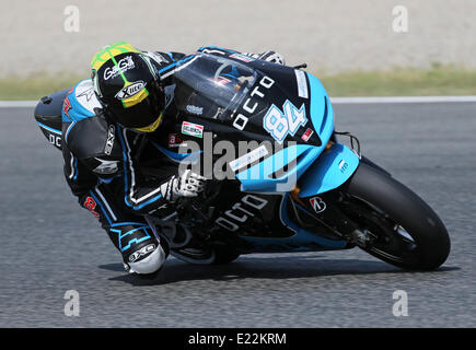 Barcelona, Spanien. 13. Juni 2014. BARCELONA Spanien -13 Jun: Michel Fabrizio im Freien Training Moto GP feierte in der Barcelona-Catalunya Rennstrecke am 13. Juni 2014 Foto:. Joan Valls/Urbanandsport/Nurphoto Credit: Joan Valls/NurPhoto/ZUMAPRESS.com/Alamy Live-Nachrichten Stockfoto