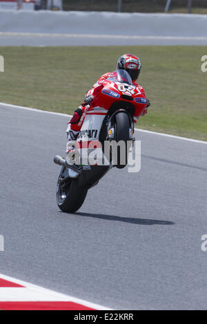 Bacelona, Spanien. 13. Juni 2014. BARCELONA Spanien -13 Jun: Andrea Dovizioso in der Moto GP frei Praxis feierte in der Barcelona-Catalunya Rennstrecke am 13. Juni 2014 Foto: Mikel Trigueros/Urbanandsport/Nurphoto Credit: Mikel Trigueros/NurPhoto/ZUMAPRESS.com/Alamy Live News Stockfoto