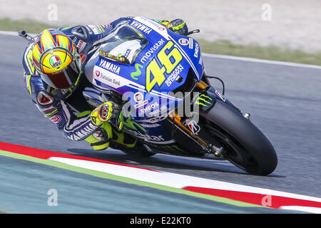 Bacelona, Spanien. 13. Juni 2014. BARCELONA Spanien -13 Jun: Valentino Rossi Moto GP, freies Training in feierte in der Barcelona-Catalunya Rennstrecke am 13. Juni 2014 Foto: Mikel Trigueros/Urbanandsport/Nurphoto Credit: Mikel Trigueros/NurPhoto/ZUMAPRESS.com/Alamy Live News Stockfoto