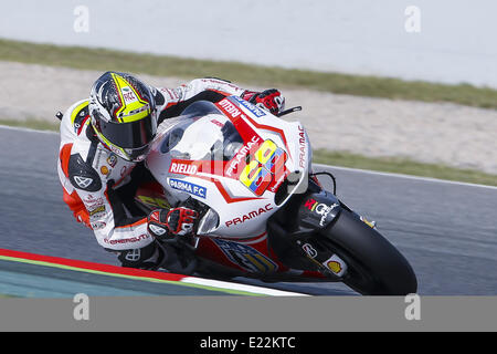 Bacelona, Spanien. 13. Juni 2014. BARCELONA Spanien -13 Jun: Yonny Hernandez im Freien Training Moto GP feierte in der Barcelona-Catalunya Rennstrecke am 13. Juni 2014 Foto: Mikel Trigueros/Urbanandsport/Nurphoto Credit: Mikel Trigueros/NurPhoto/ZUMAPRESS.com/Alamy Live News Stockfoto