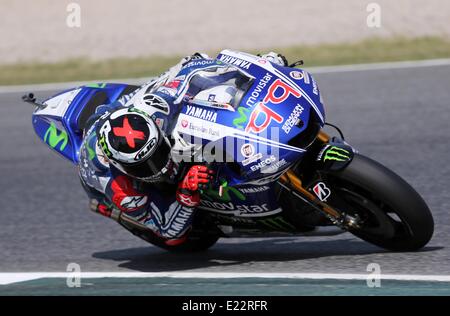 Barcelona, Spanien. 13. Juni 2014. BARCELONA Spanien -13 Jun: Jorde Lorenzo im Freien Training Moto GP feierte in der Barcelona-Catalunya Rennstrecke am 13. Juni 2014 Foto:. Joan Valls/Urbanandsport/Nurphoto Credit: Joan Valls/NurPhoto/ZUMAPRESS.com/Alamy Live-Nachrichten Stockfoto