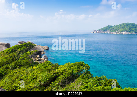 Epische Blick über die Andamanensee von Koh Similan Island, Provinz Phang Nga, Thailand Stockfoto