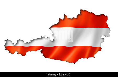 Österreich Flagge abzubilden, drei dimensionalen Render, isoliert auf weiss Stockfoto