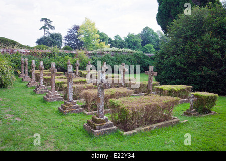 Familie Gräber am Brympton d'Evercy Haus nr Yeovil, Somerset, England, UK Stockfoto