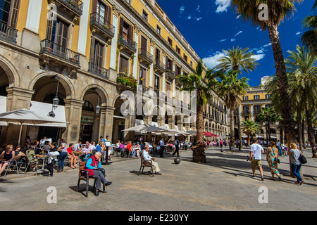 Plaza Real oder Placa Reial, Barcelona, Katalonien, Spanien Stockfoto