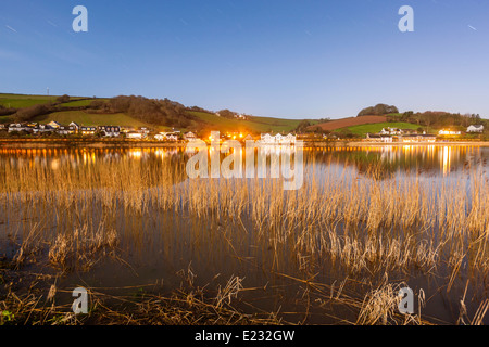 Nacht auf See von Slapton Ley, Torcross, Devon, England, Vereinigtes Königreich. Stockfoto