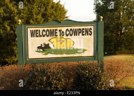 Die cowpens South Carolina, USA Willkommen. Stockfoto