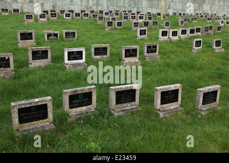 Jüdischer Friedhof in Terezin, Tschechische Republik. Jüdischen Opfer des Ghettos Theresienstadt sind hier begraben. Stockfoto