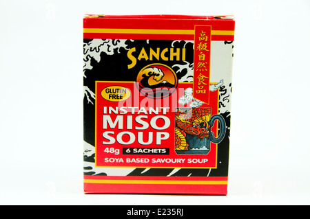 Schachtel mit instant Miso-Suppe Stockfoto