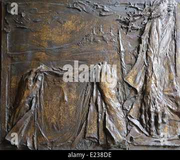 Schleier von Veronica, Detail an der Tür der Kirche von St. Jakobus der ältere in Porto Azzurro, Elba, Italien Stockfoto