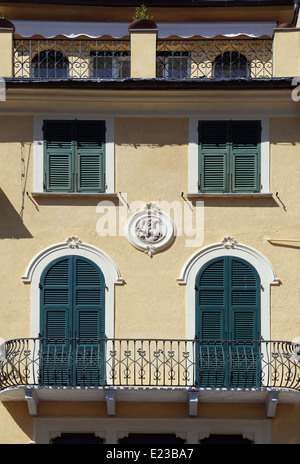 Detail der bunten Pastell Häuser im Meer Dorf von Portofino, Ligurien, Italien Stockfoto