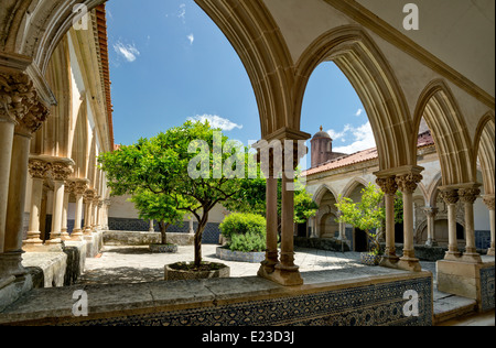 Zentral-Portugal, Ribatejo, Tomar, Kreuzgang im Kloster Convento de Cristo Stockfoto