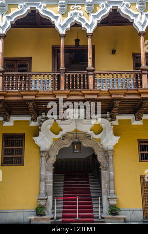 Peru Lima Stadt Torre Tagle Palast. Hof. Stockfoto