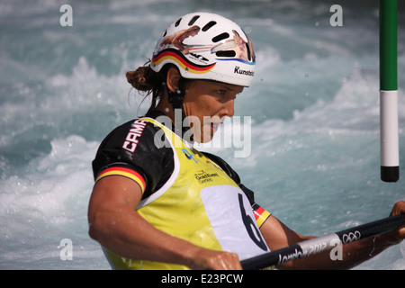 ICF Canoe Slalom World Cup 2014 1 8. Juni 2014. Halbfinale Lee Valley White Water Centre, London, UK Stockfoto