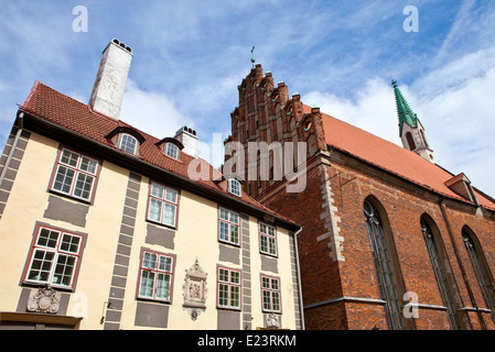 Die schöne Architektur in der alten Stadt von Riga, Lettland. Stockfoto