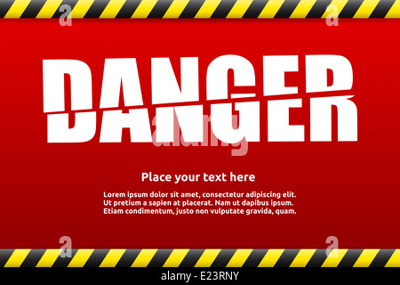 Gefahr Warnung Zeichen Vorlage für Ihren Text mit alert Farbe Stockfoto