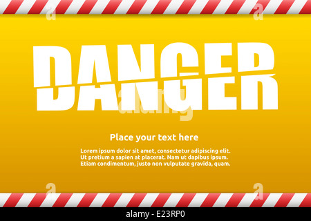 Gefahr Warnung Zeichen Vorlage für Ihren Text mit alert Farbe Stockfoto