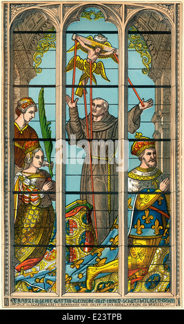 Francis I, König von Frankreich und seiner Frau Eleanor von Österreich Kathedrale St. Michael und St. Gudula, Brüssel, Belgien Stockfoto