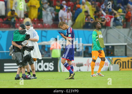 Keisuke Honda (JPN), 14. Juni 2014 - Fußball /Soccer: 2014 FIFA World Cup Brasilien Gruppenspiel - Gruppe C - zwischen Côte d ' Ivoire 2-1 Japan bei Arena Pernambuco, Recife, Brasilien.  (Foto von YUTAKA/AFLO SPORT) [1040] Stockfoto