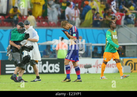 Keisuke Honda (JPN), 14. Juni 2014 - Fußball /Soccer: 2014 FIFA World Cup Brasilien Gruppenspiel - Gruppe C - zwischen Côte d ' Ivoire 2-1 Japan bei Arena Pernambuco, Recife, Brasilien.  (Foto von YUTAKA/AFLO SPORT) [1040] Stockfoto