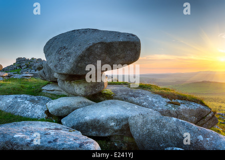 Auf der Oberseite Kilmar Tor im Herzen von Bodmin Moor in Cornwall Stockfoto