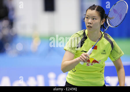 Tokyo Metropolitan Gymnasium, Tokio, Japan. 15. Juni 2014. Li Xuerui (CHN), 15. Juni 2014 - Badminton: Yonex Open Japan 2014 Damen-Einzel-Finale am Tokyo Metropolitan Gymnasium, Tokio, Japan. © Yusuke Nakanishi/AFLO SPORT/Alamy Live-Nachrichten Stockfoto