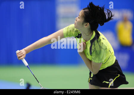 Tokyo Metropolitan Gymnasium, Tokio, Japan. 15. Juni 2014. Li Xuerui (CHN), 15. Juni 2014 - Badminton: Yonex Open Japan 2014 Damen-Einzel-Finale am Tokyo Metropolitan Gymnasium, Tokio, Japan. © Yusuke Nakanishi/AFLO SPORT/Alamy Live-Nachrichten Stockfoto