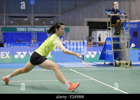 Tokyo Metropolitan Gymnasium, Tokio, Japan. 15. Juni 2014. Li Xuerui (CHN), 15. Juni 2014 - Badminton: Yonex Open Japan 2014 Damen-Einzel-Finale am Tokyo Metropolitan Gymnasium, Tokio, Japan. © Yusuke Nakanishi/AFLO SPORT/Alamy Live-Nachrichten Stockfoto