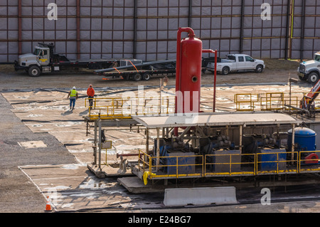 Gas auch Fracking Website mit Ausrüstung errichtet.  Pittsburgh, Pennsylvania Stockfoto