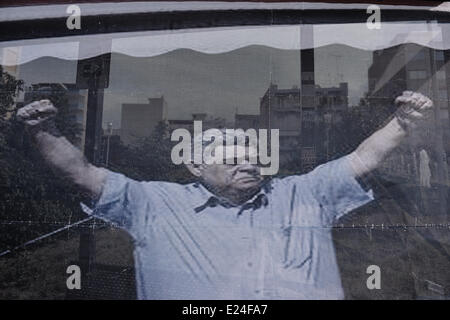 Thessaloniki, Griechenland. 16. Juni 2014. Ein Bild von der griechischen rechtsextreme Partei Golden Dawn, Nikos Michaloliakos, 16. Juni, Griechenland 2014 Credit: Giannis Papanikos/Alamy Live News Stockfoto