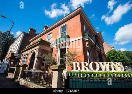 Browns Restaurant Nottingham Stadtzentrum, Nottinghamshire, England UK Stockfoto