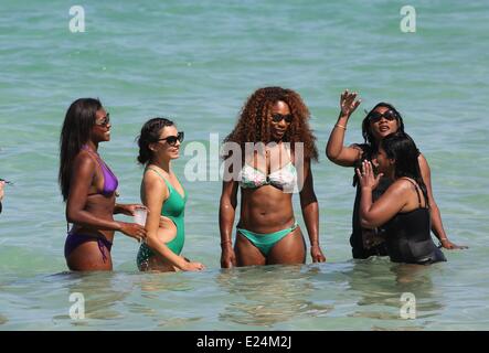 Serena Williams und Freunde genießen Miami Beach. Miami Beach, wo: Florida, Florida, Vereinigte Staaten, wann: 15. Juni 2013 Stockfoto