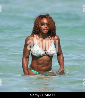 Serena Williams und Freunde genießen Miami Beach. Miami Beach, wo: Florida, Florida, Vereinigte Staaten, wann: 15. Juni 2013 Stockfoto