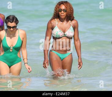 Serena Williams und Freunde genießen Miami Beach. Miami Beach, wo: Florida, Florida, Vereinigte Staaten, wann: 15. Juni 2013 Stockfoto