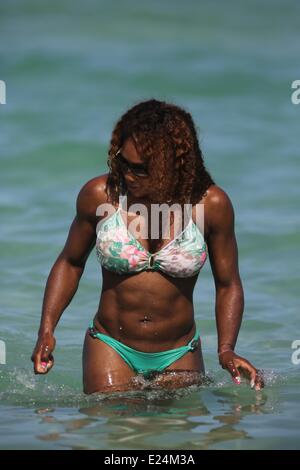 Serena Williams und Freunde genießen Miami Beach. Miami Beach, wo: Florida, Florida, Vereinigte Staaten, wann: 15. Juni 2013 Stockfoto