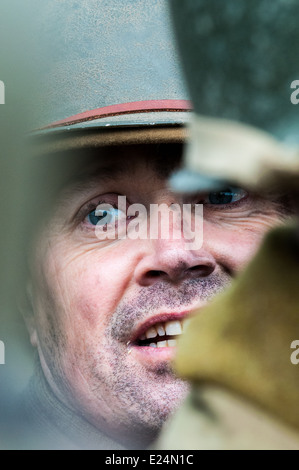 Eine Nachstellung oder Reenactment, Gruppe, spezialisiert in amerikanischen GIS-der 2. Weltkrieg aus d-Day, Juni 1944 bis Kriegsende Stockfoto