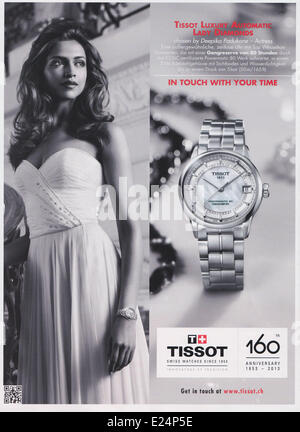 Prominente in der Werbung für verschiedene führende Luxus-Designer-Marken angezeigt. Im Bild: Deepika Padukone für Tissot Stockfoto