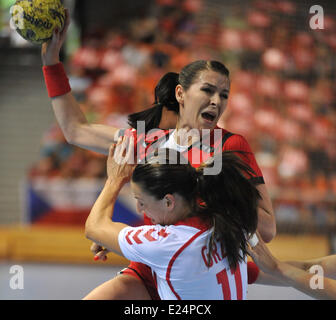 Brno, Tschechische Republik. 14. Juni 2014. im Bild während der Frauen WM Handball Qualifikation Spiel Tschechien Vs Polen in Brno, Tschechische Republik am 14. Juni 2014. Bildnachweis: CTK/Alamy Live-Nachrichten Stockfoto