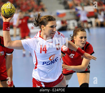 Brno, Tschechische Republik. 14. Juni 2014. im Bild während der Frauen WM Handball Qualifikation Spiel Tschechien Vs Polen in Brno, Tschechische Republik am 14. Juni 2014. Bildnachweis: CTK/Alamy Live-Nachrichten Stockfoto